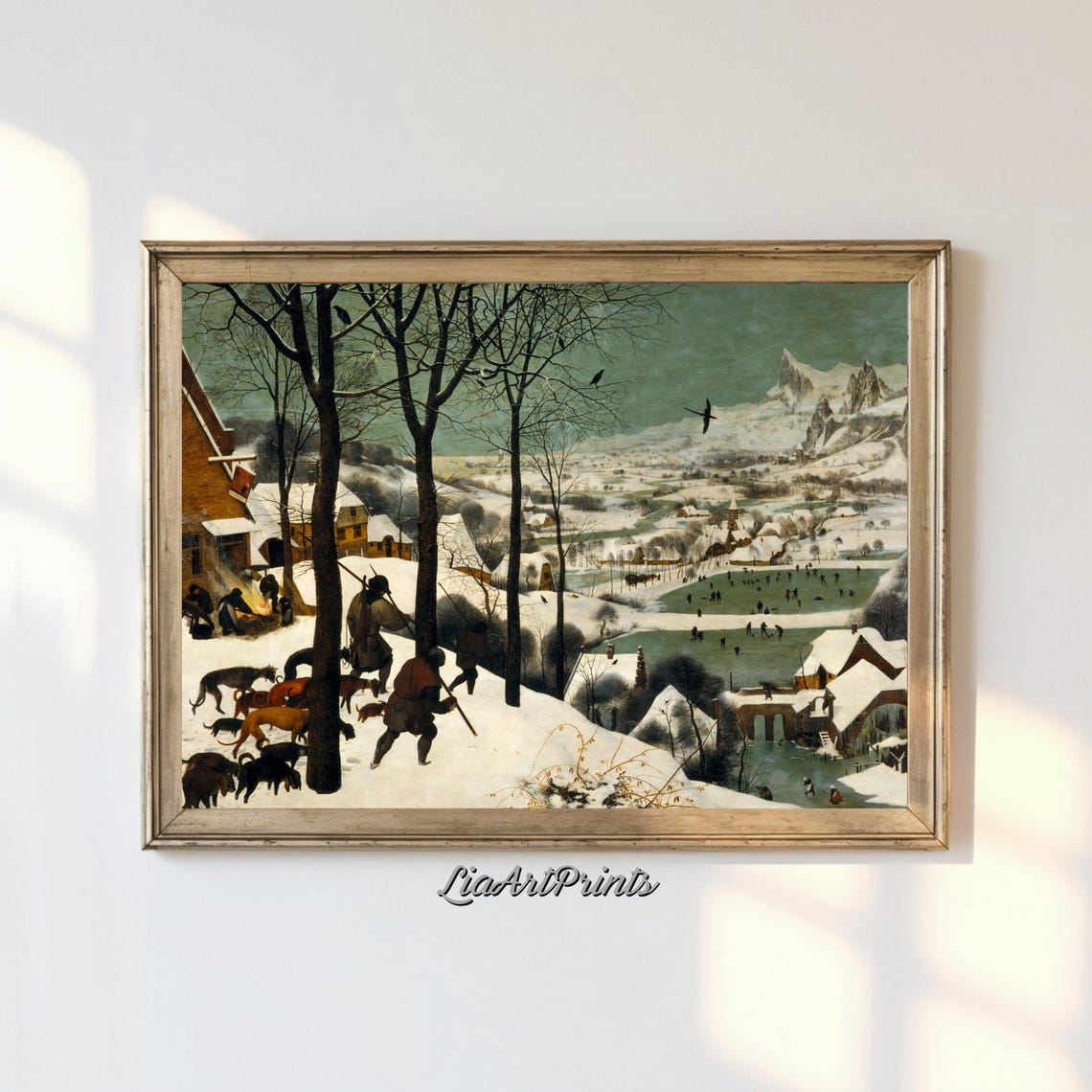 Pieter Bruegel Hunters in the Snow Winter Landscape Masterpiece Poster
