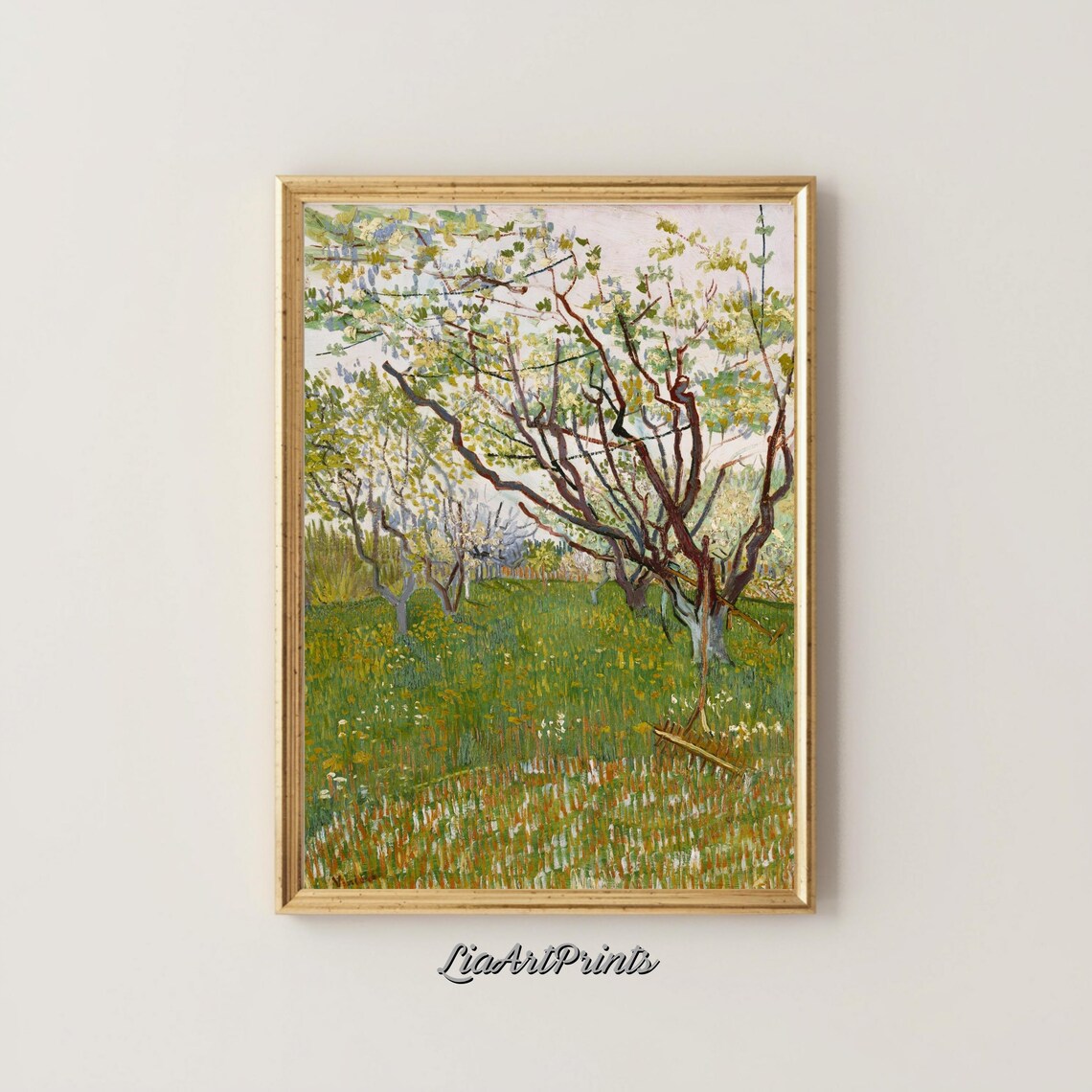 Van Gogh Orchard Scene, Impressionist Nature Art Print - Image 4