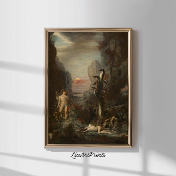 Antique Rustic Muted Landscape Painting Vintage Neutral Wall Art Antique Landscape Art Wall Art