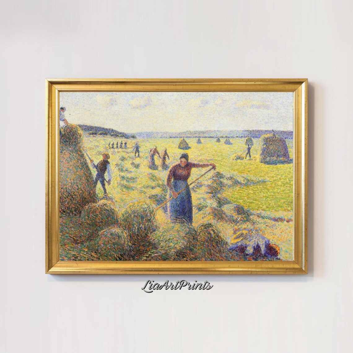 Harvest Time Impressionist Artwork, Rural Landscape - Image 3
