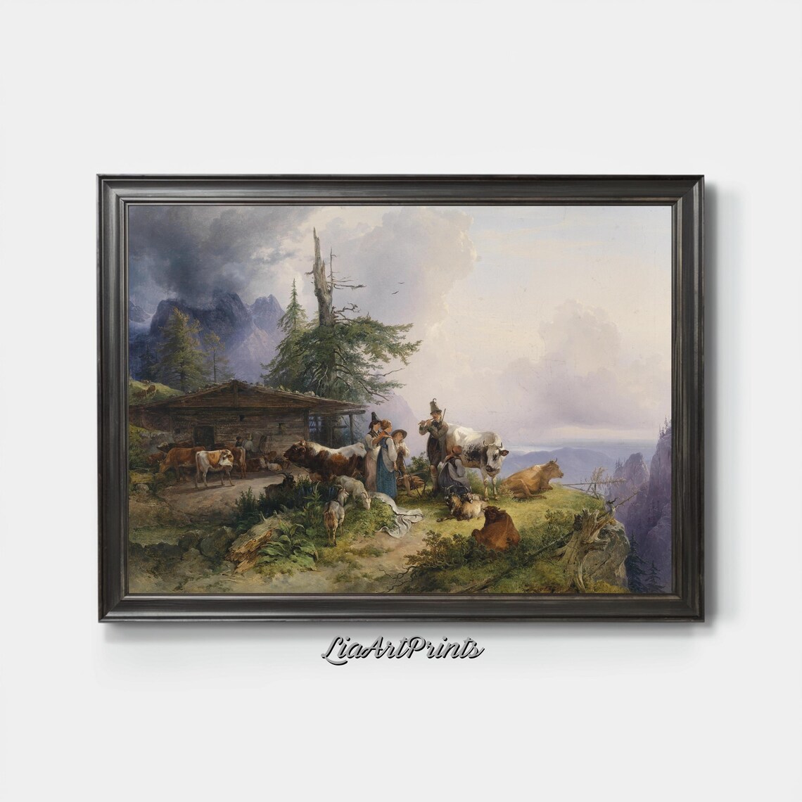 Alpine Pastoral Scene, Rustic Mountain Landscape - Image 4
