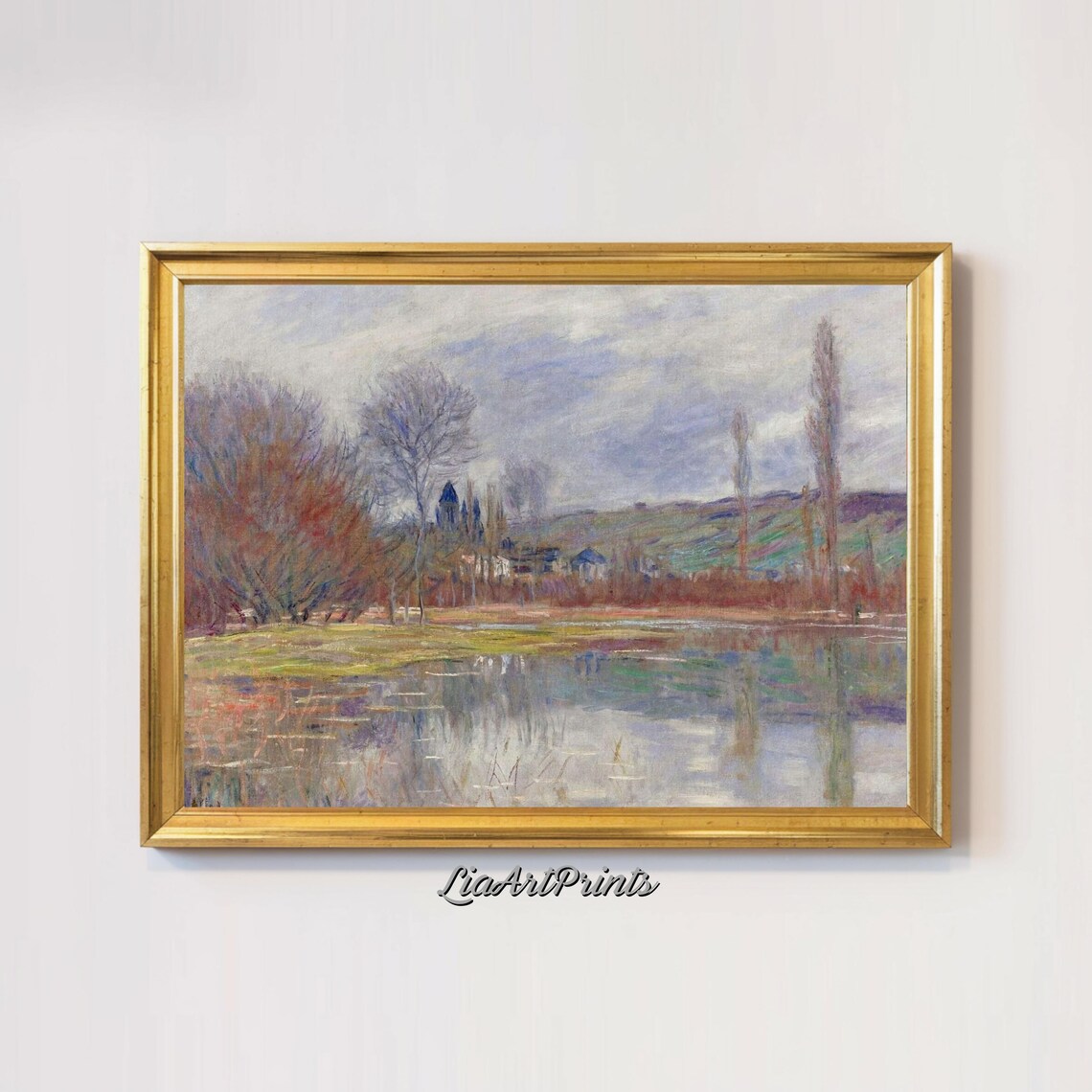 Tranquil River Scene, Serene Pastoral Landscape - Image 3