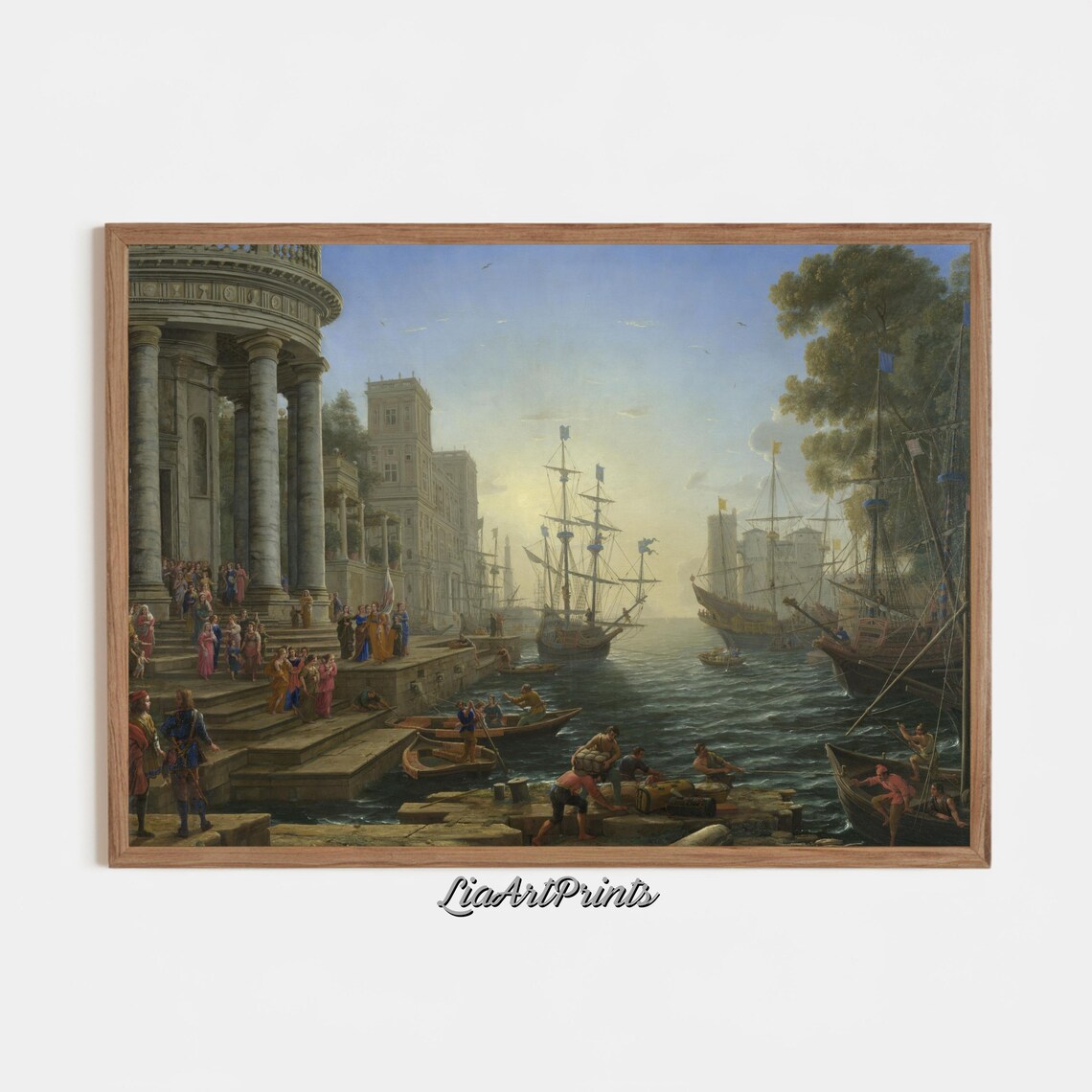 Classical Harbor Scene Vintage Seaport Baroque Ships Nautical Art Poster - Image 2