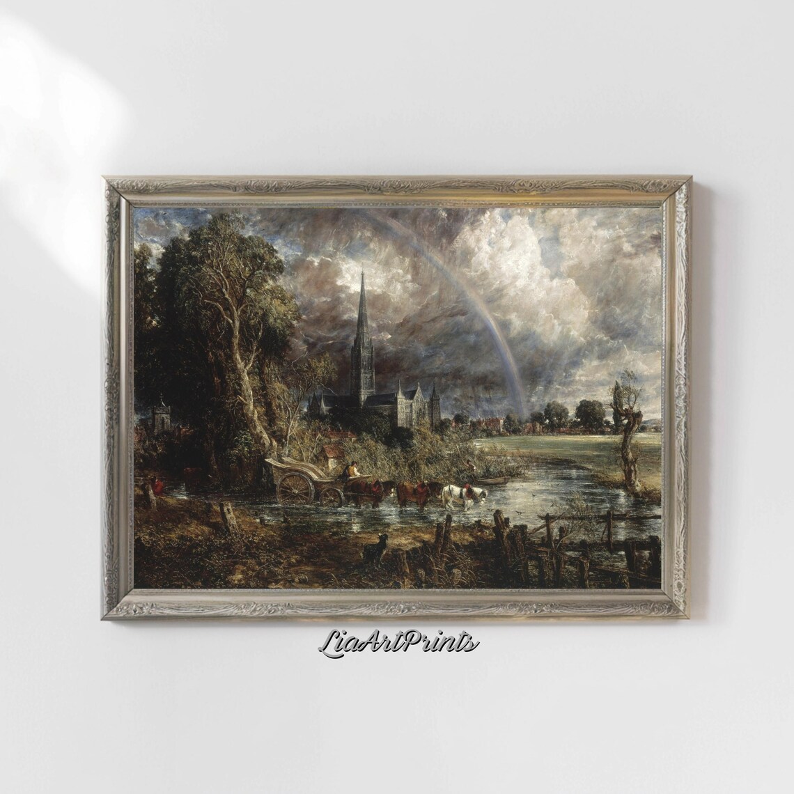 Rustic Landscape Artwork, Vintage Countryside Scene - Image 4