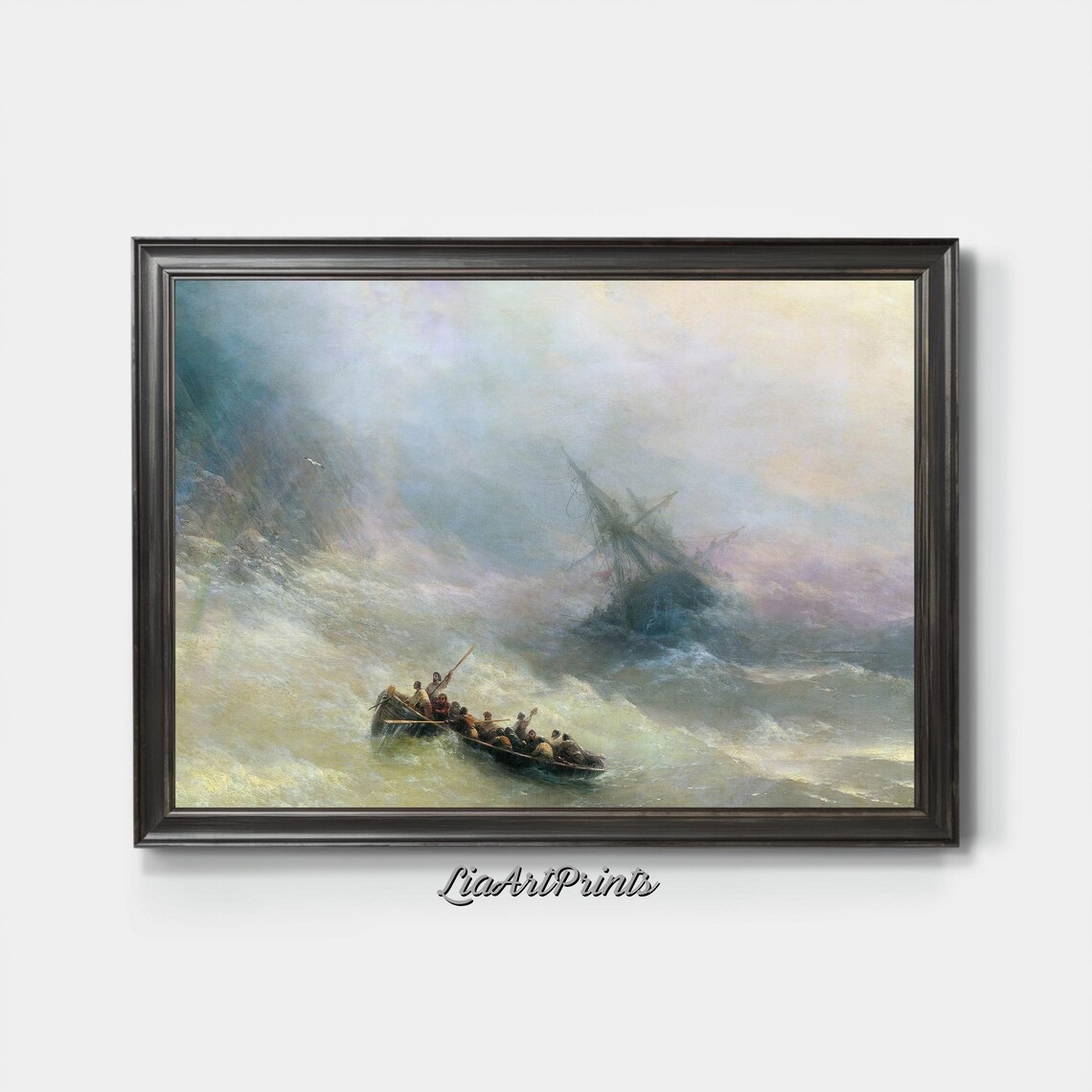 Shipwreck Rescue, Dramatic Nautical Scene Art Print - Image 4