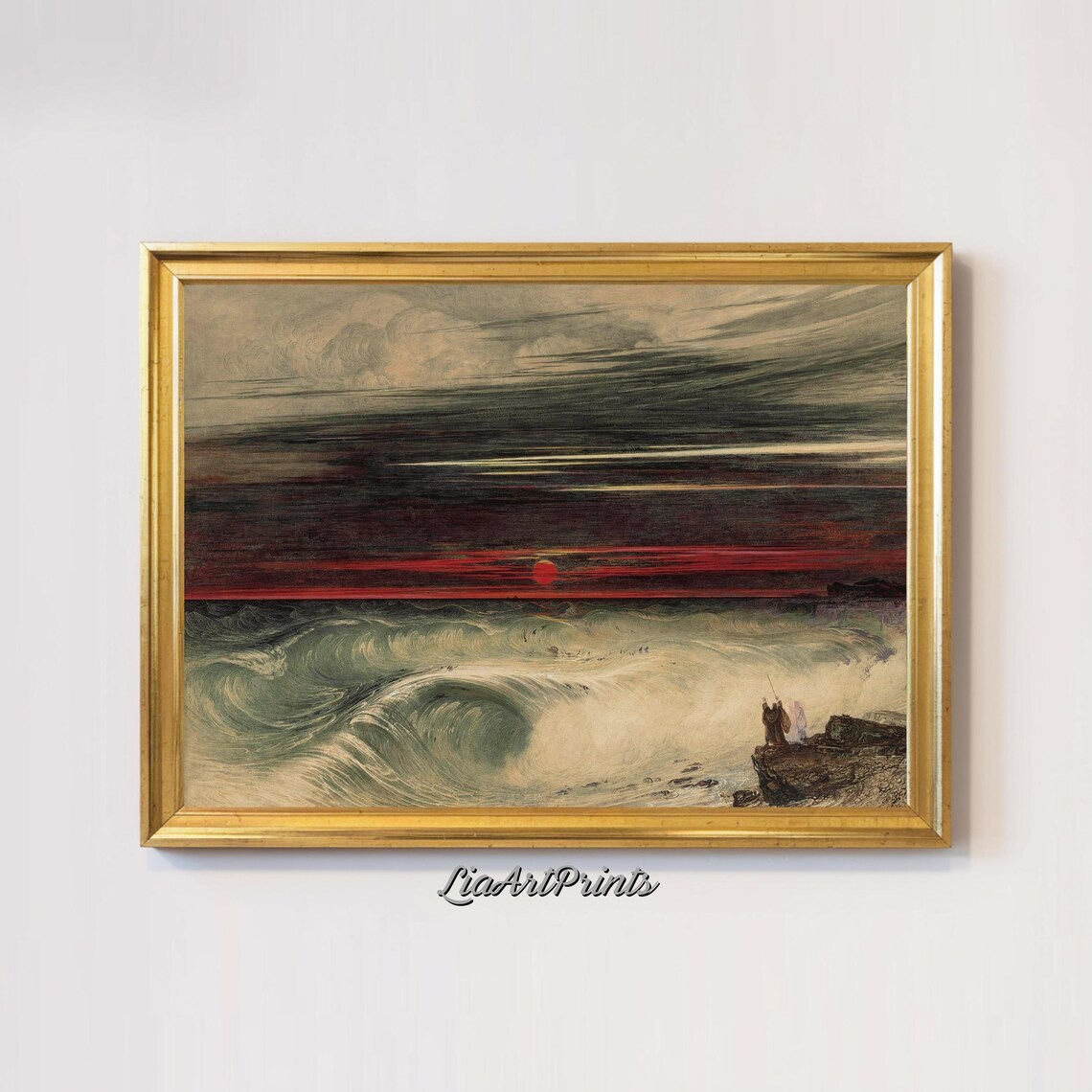 Abstract Ocean Sunset, Dramatic Seascape Art Print - Image 2