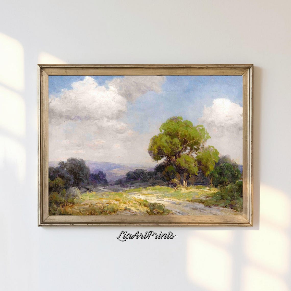 Serene Countryside Landscape Art Rustic Path With Trees Tranquil Classic Pastoral Wall Art