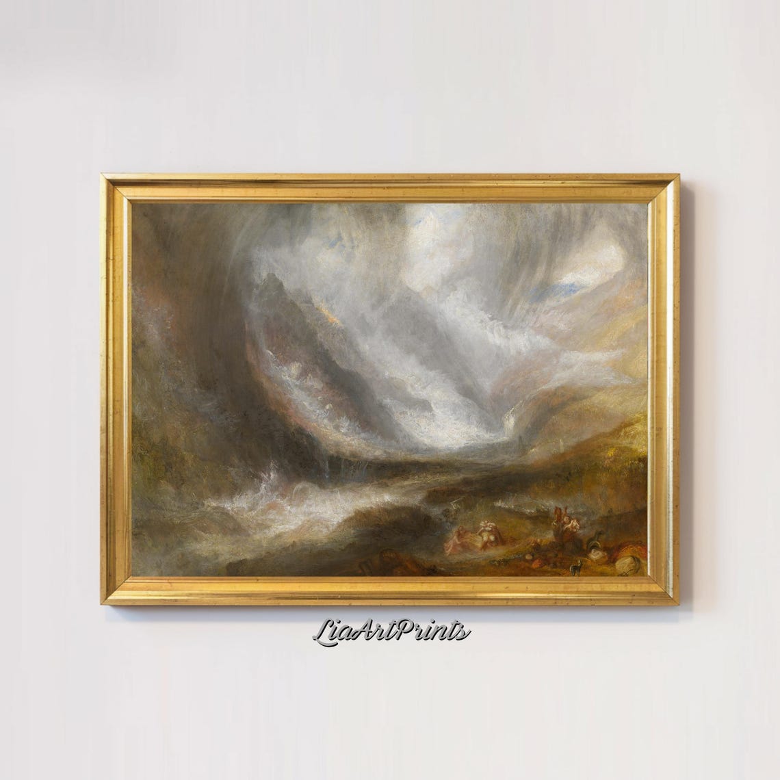 Dramatic Storm Vortex over the Sea Romantic Maritime Painting Poster - Image 2