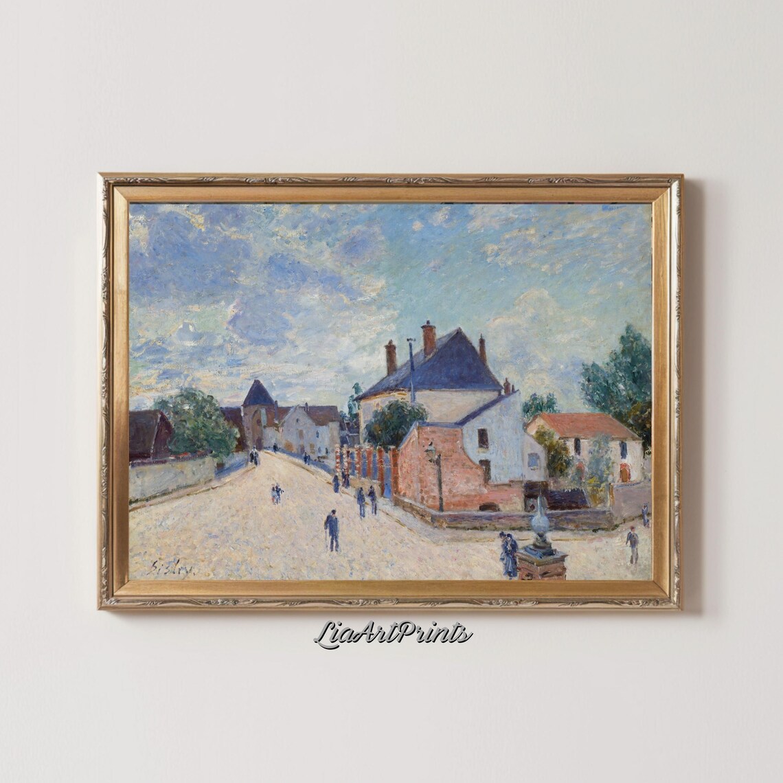 Sunny French Village Street Alfred Sisley Impressionist Town Poster - Image 2