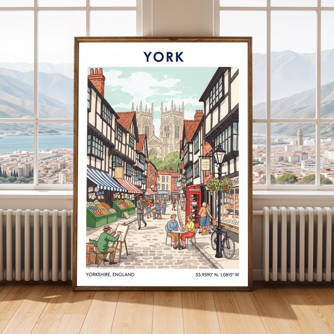 York Cathedral Vintage Travel Poster British Cityscape Art Print