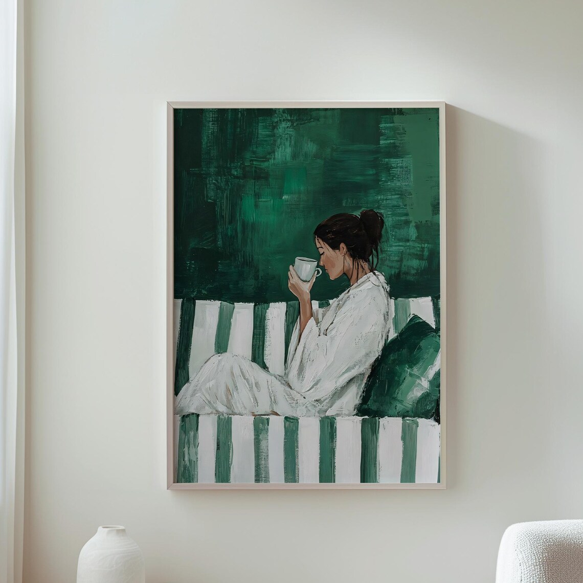 Coffee Art Wall Print, Morning Calm Minimalist Decor