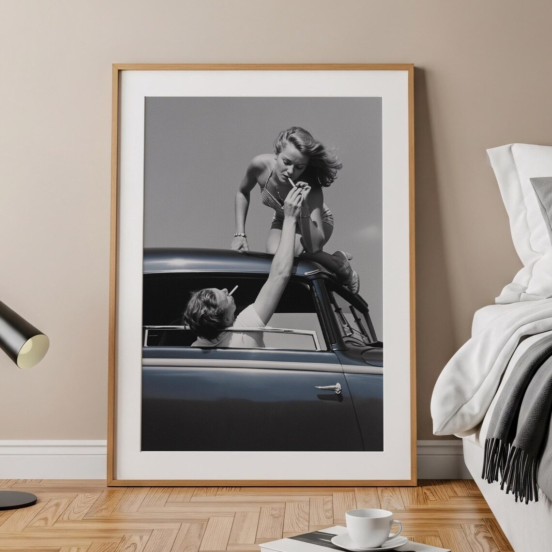 Retro Couple Poster, Vintage Love Wall Art Print