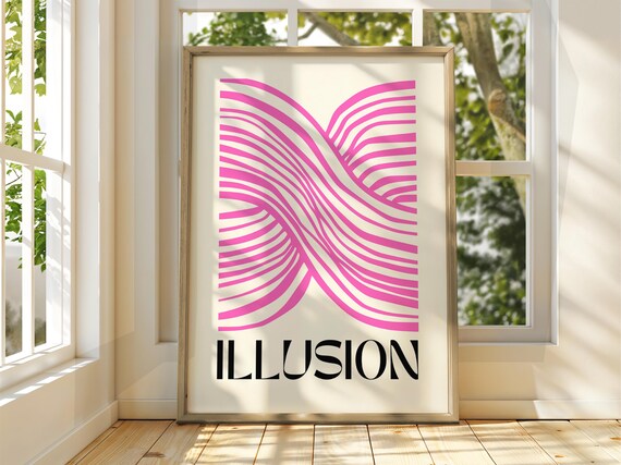 Illusion Poster Trippy Wall Decor Psychedelic Art Funky Retro Bold Abstract Print Bright