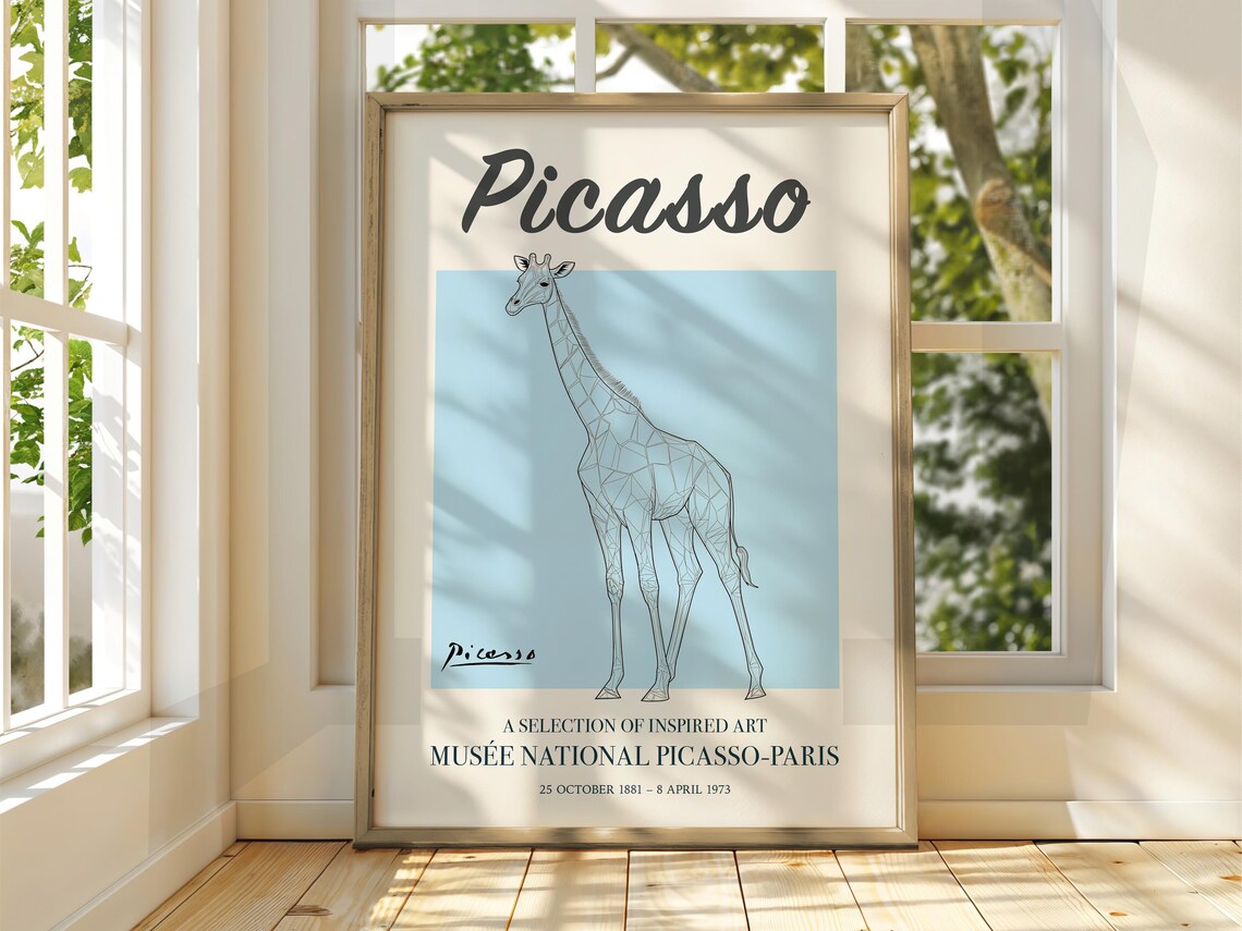 Pablo Picasso Giraffe Line Art Inspired Gallery Exhibition Print