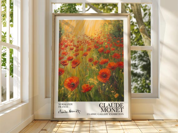 Claude Monet Watercolour Art Print, Vintage French