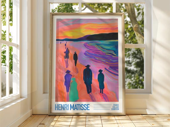 Henri Matisse Style Beach Art Exhibition Print Coastal Classic Painting