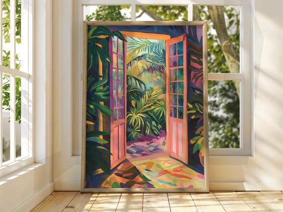 Henri Matisse Floral Door Art Exhibition Print Gallery Classic Fauvism Painting