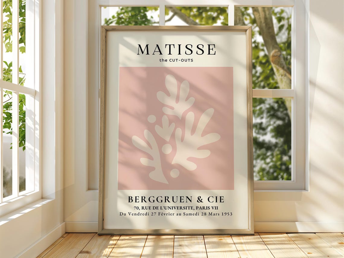 Henri Matisse The Cut Outs Blush Pink Leaf Botanical Art Poster