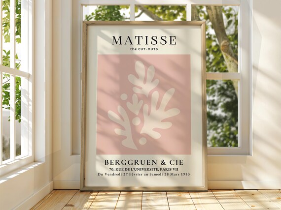 Henri Matisse The Cut Outs Blush Pink Leaf Botanical Art Poster