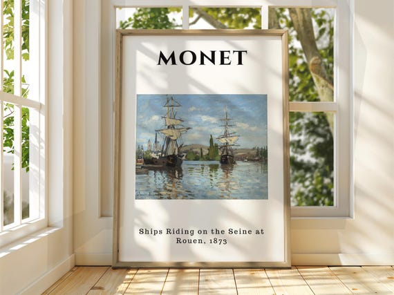 Claude Monet Poster Watercolour Art Print Vintage French Home Decor Famous Impressionism Gallery