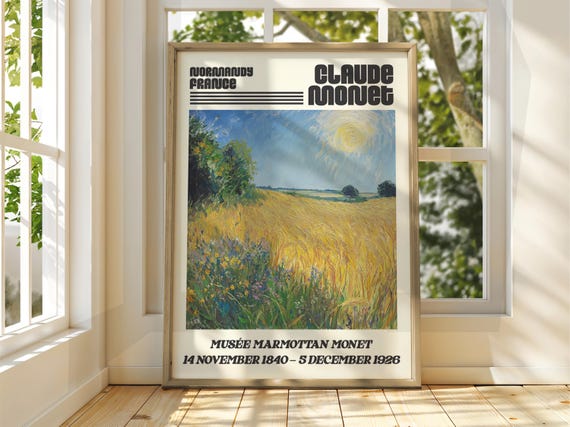 Claude Monet Poster Watercolour Art Print Vintage French Home Decor Famous Impressionism Gallery
