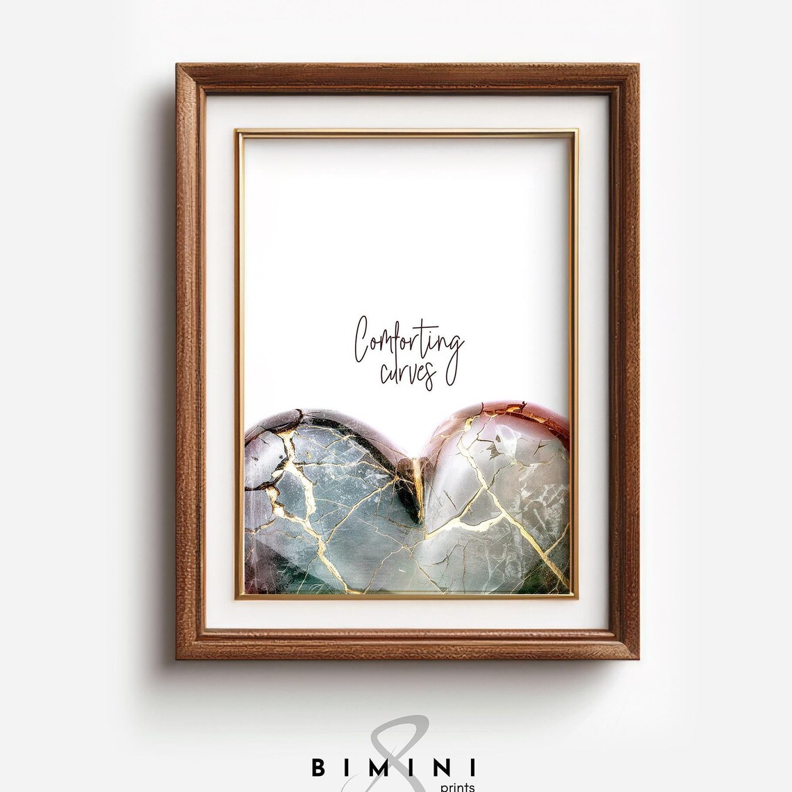 Comforting Curves Purple Kintsugi Heart Body Positive Art Poster