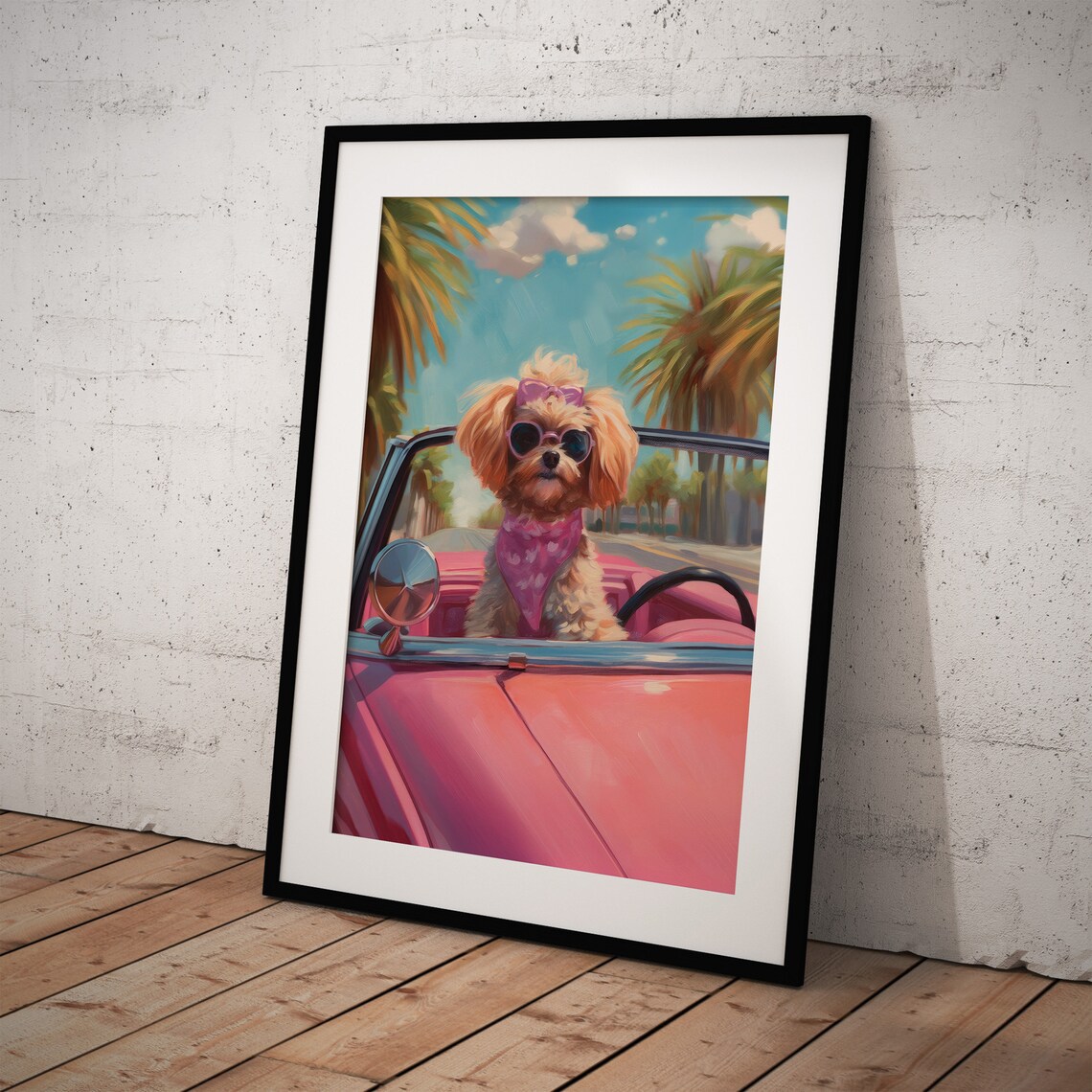 Preppy Cavapoo Retro Puppy Poster, Girly Decor - Image 4