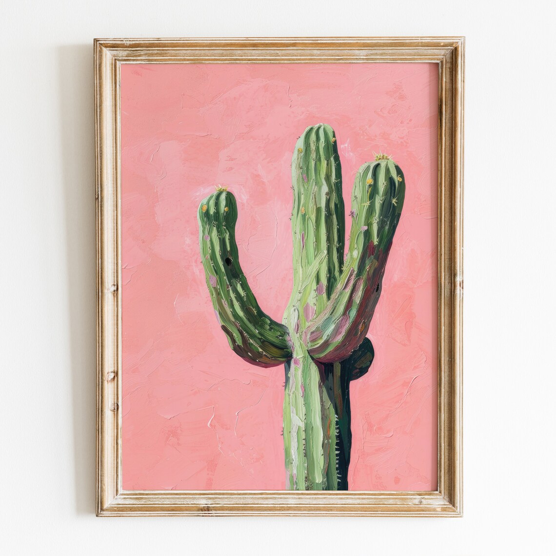 Cactus Girly Vintage Western Pink Poster