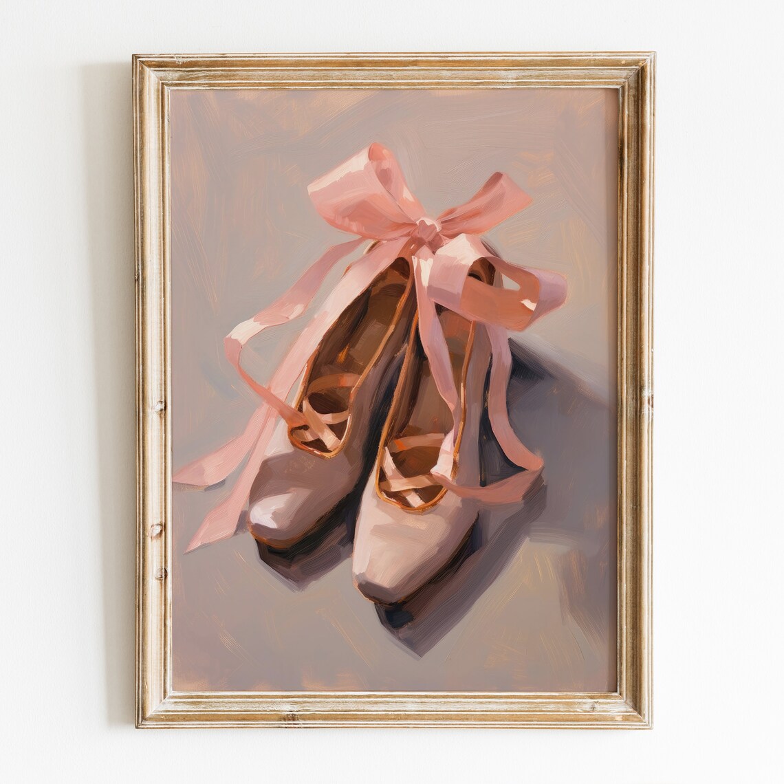 Vintage Ballet Shoes Poster, Preppy Pink Nursery Decor - Image 3