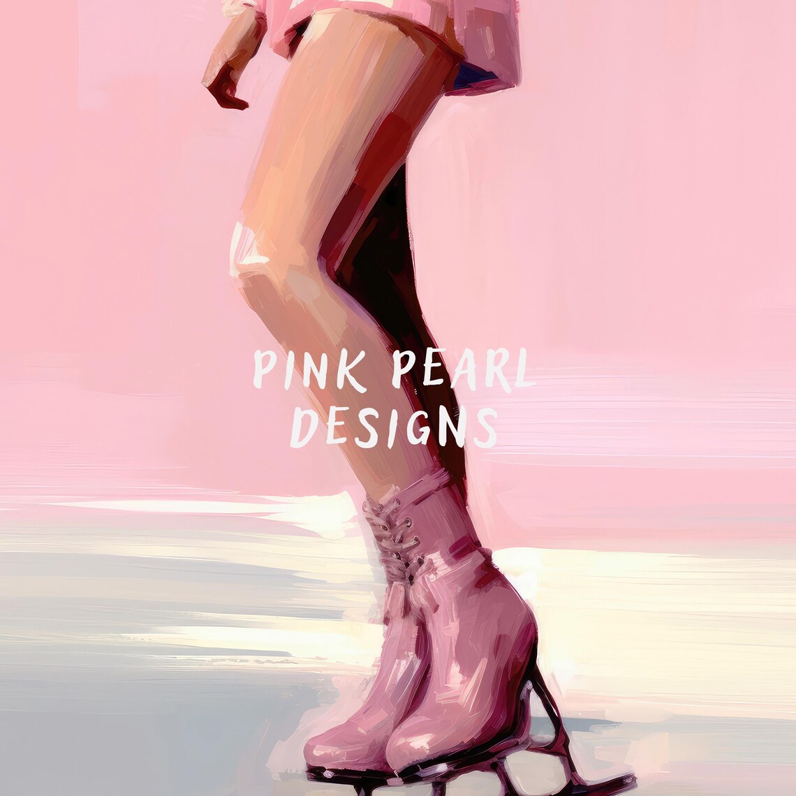 Pink Figure Skater Gliding On Ice Winter Style Wall Art Poster - Image 6