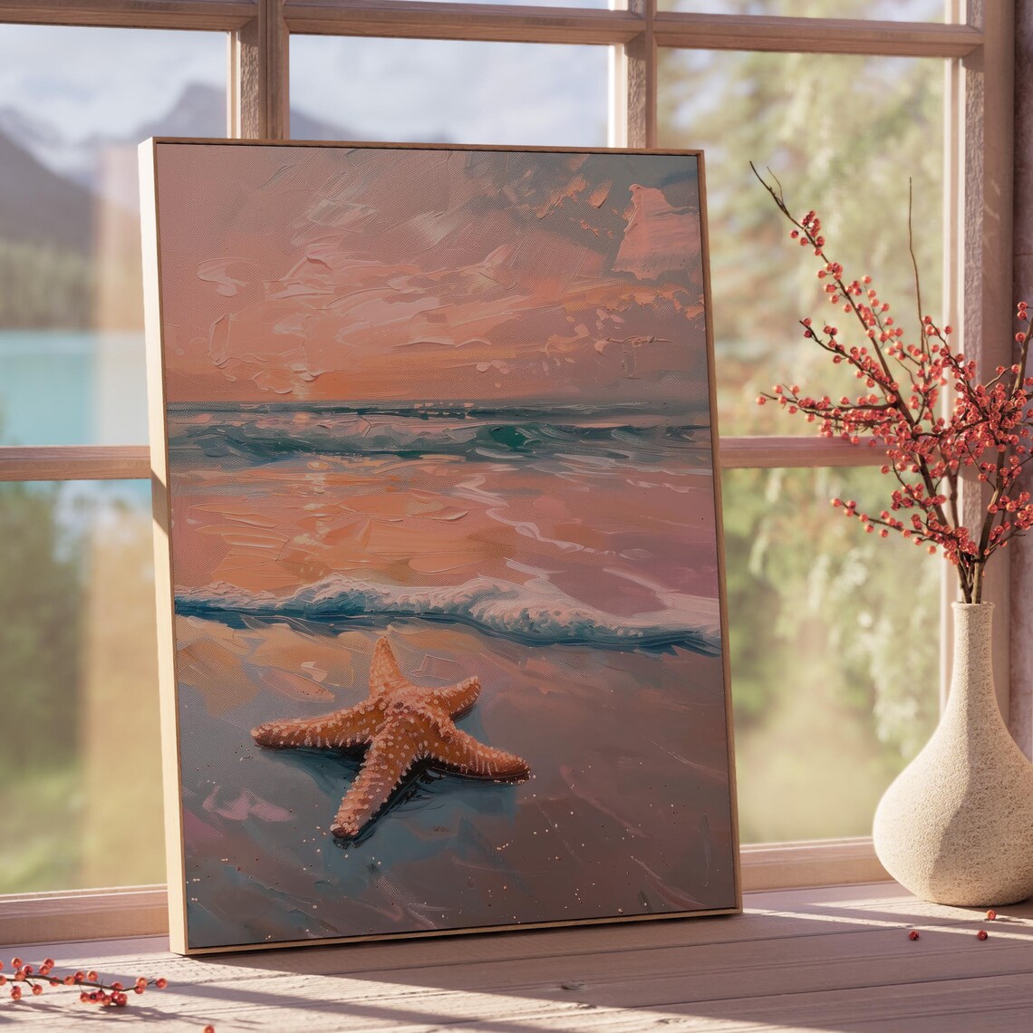 Starfish Coastal Art Print, Preppy Beachy Decor - Image 6