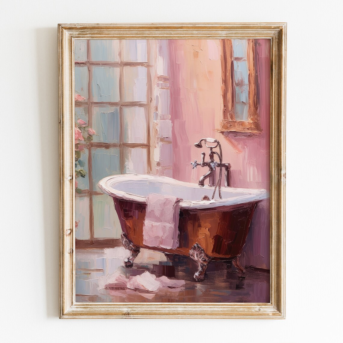 Pink Girly Bathroom Coquette Preppy Poster