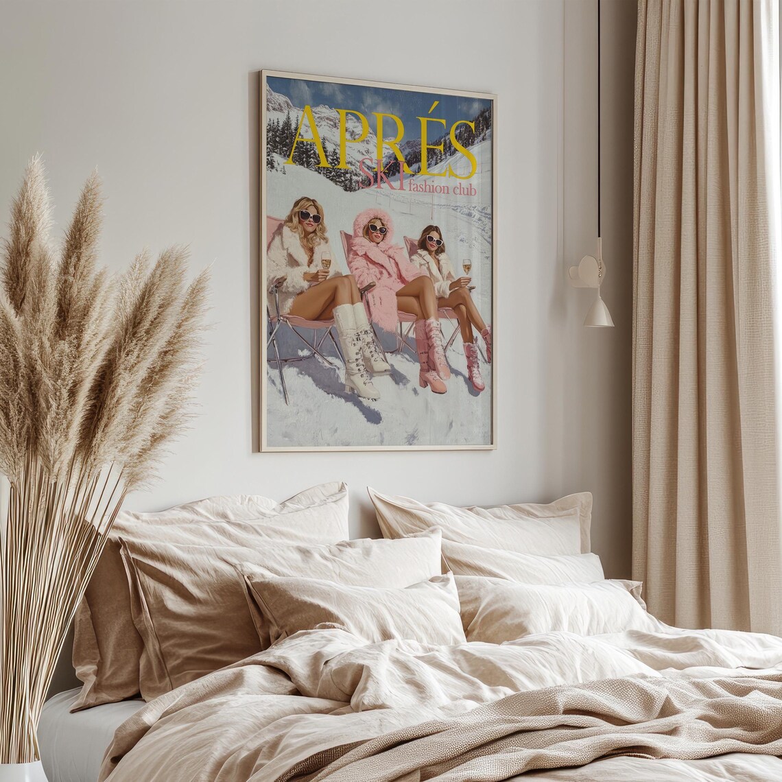 Apres Ski Girly Vintage Ski Poster, Preppy Lodge Decor - Image 5