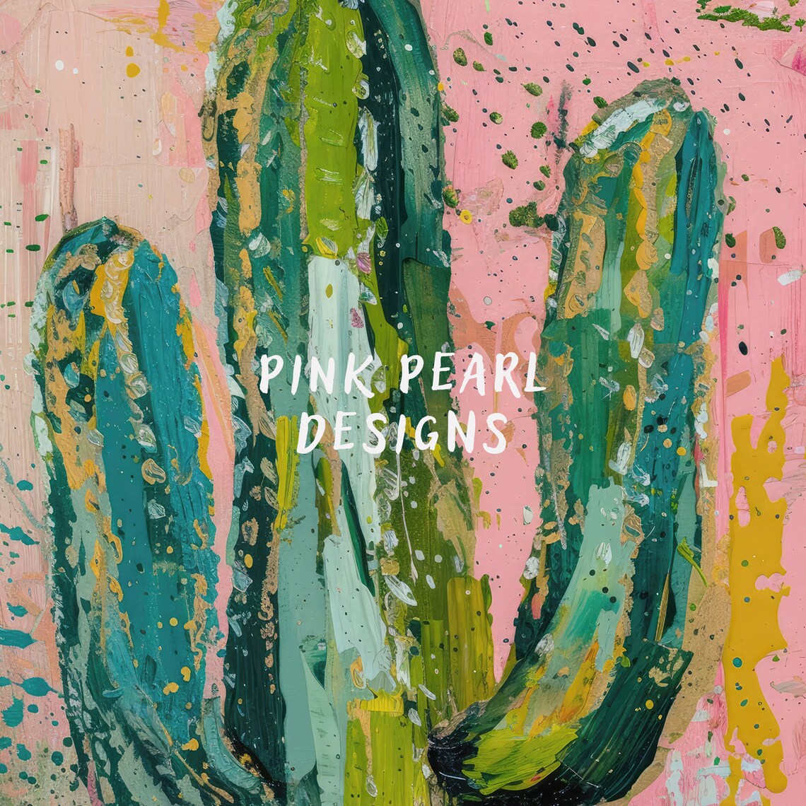 Pink Cactus Poster, Preppy Maximalist Mexico Decor - Image 6