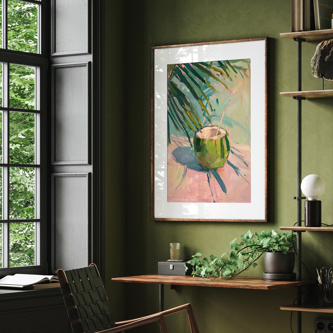 Preppy Coconut Hawaiian Palm Tree Art Print - Image 7