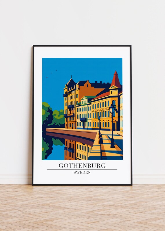 Gothenburg Sweden Poster City Illustration Art Print