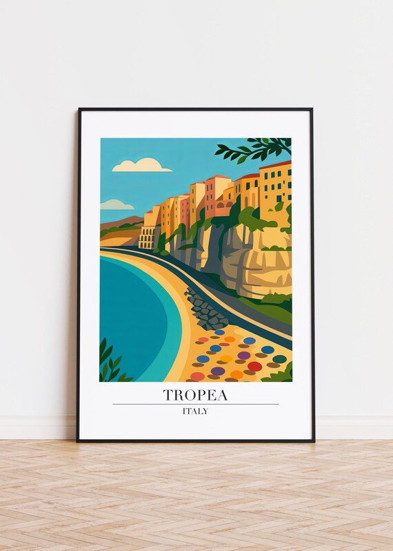 Tropea Italy Modern Travel Poster