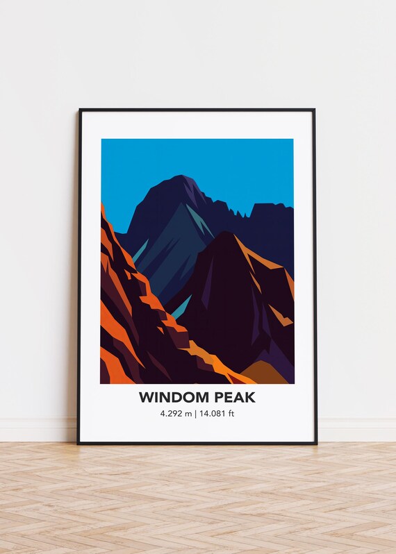 Windom Peak Illustration Art Print Mountain Poster