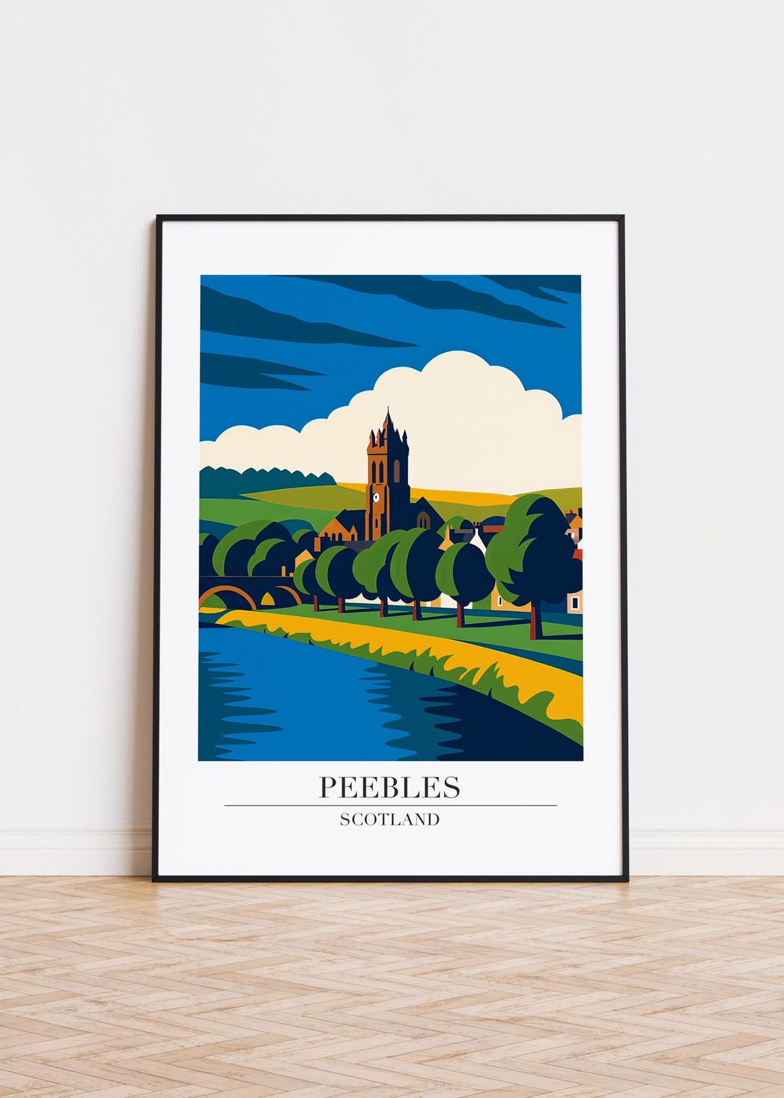 Peebles Scotland Poster Modern City Art Print