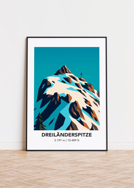 Dreilnderspitze Poster Print Illustration Art Mountain