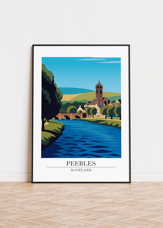 Peebles Scotland Poster Modern City Art Print