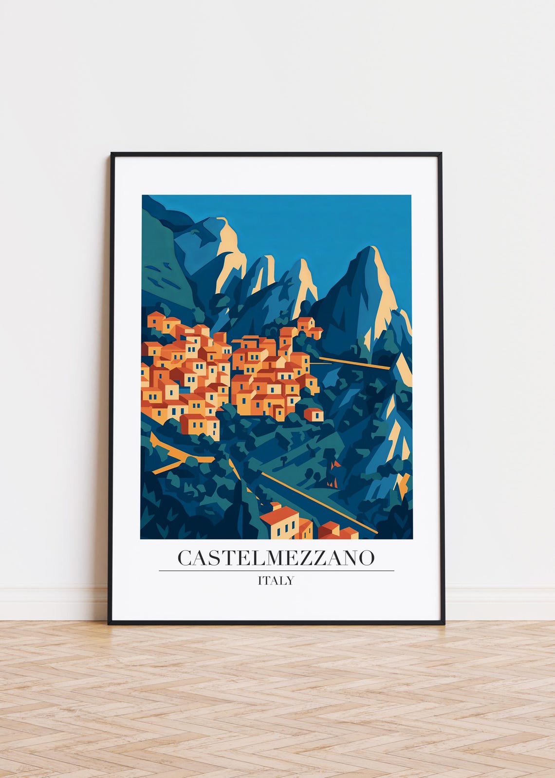 Castelmezzano Italy Poster Skyline Art Print