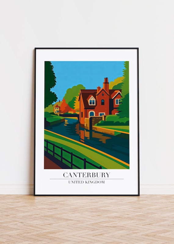 Canterbury Print United Kingdom Illustration Art Poster
