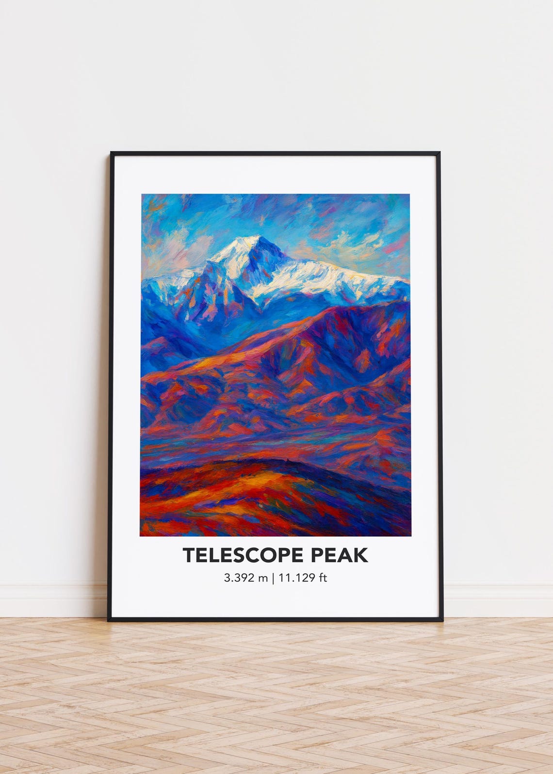 Telescope Peak Mountain Print Modern Oil Painting Style Poster