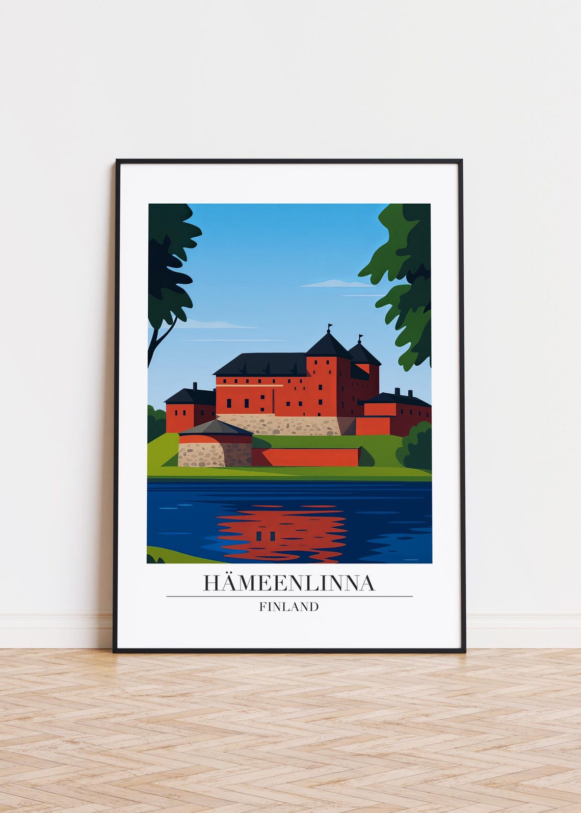 Hmeenlinna Finland Poster City Skyline Art Print