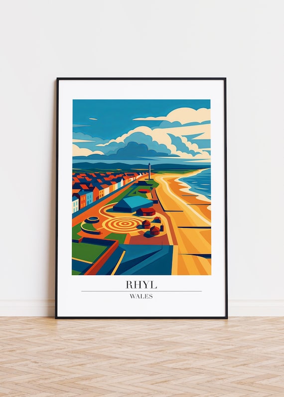 Rhyl Wales Poster Modern Illustration Art Print