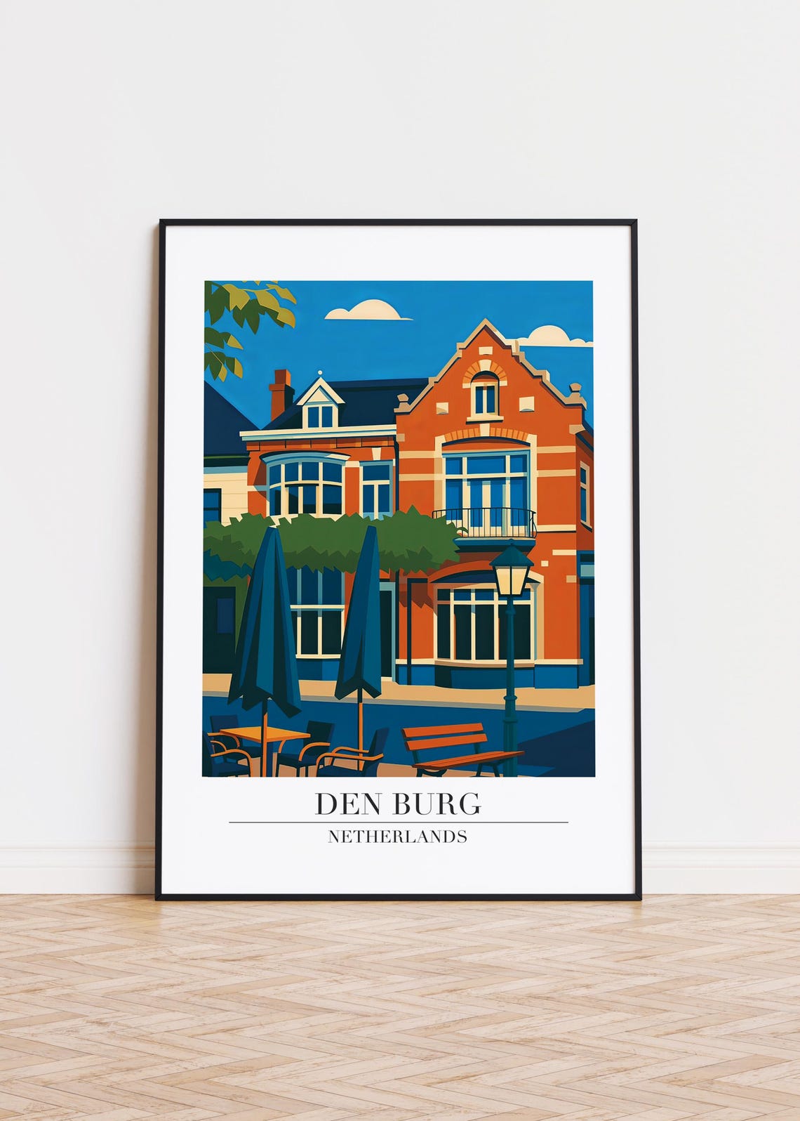 Den Burg Netherlands Poster Modern City Art Print