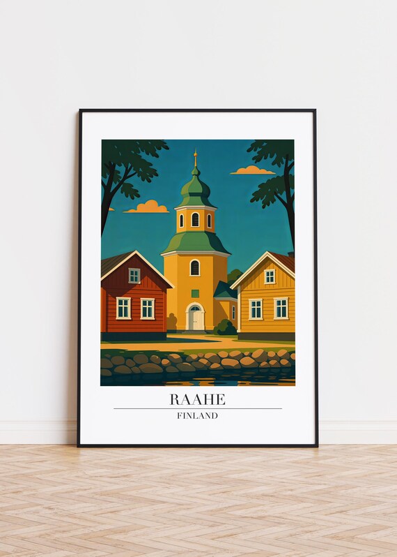 Raahe Finland Poster City Illustration Art Print