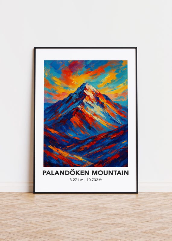 Palandken Mountain Poster Modern Oil Painting Style Art Print