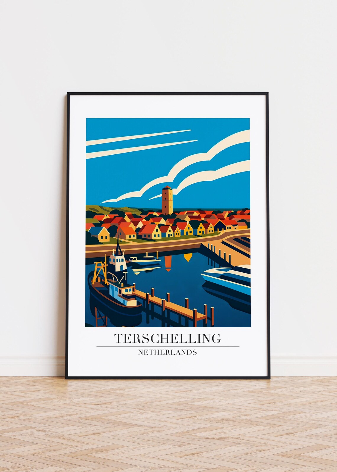 Terschelling Netherlands Modern Travel Poster